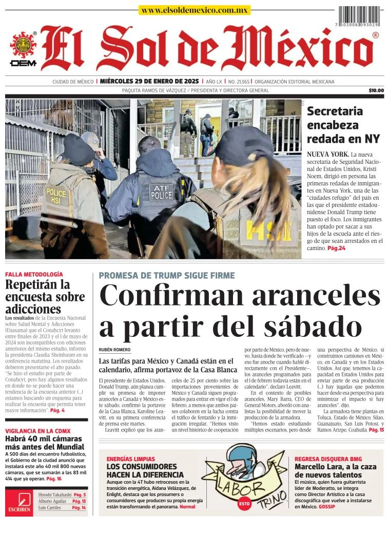 Portada de El Sol de México
