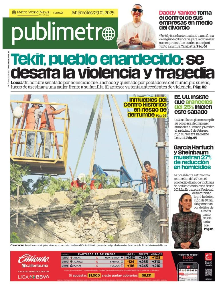 Portada de Publimetro Mérida
