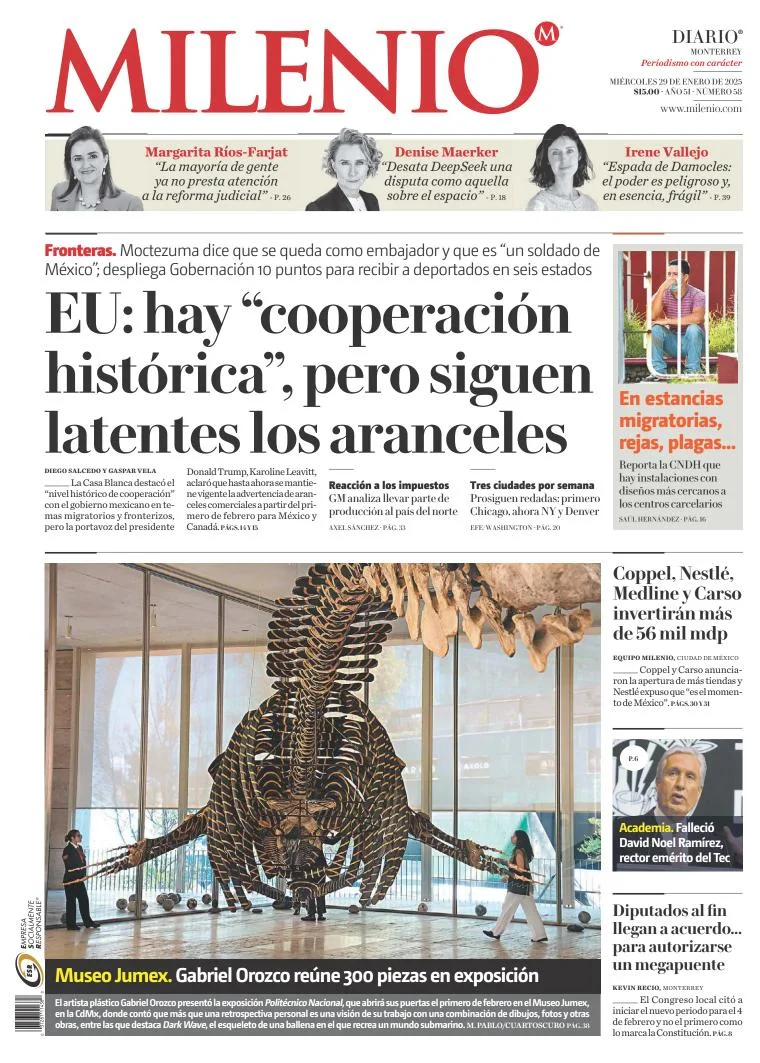 Portada de Milenio Monterrey del 2025-01-29