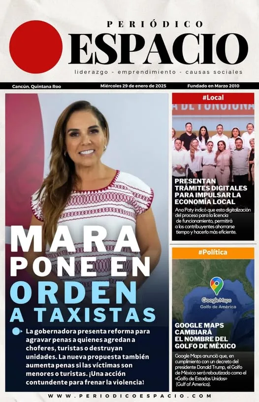 Portada de Periodico Espacio (portada) del 2025-01-29