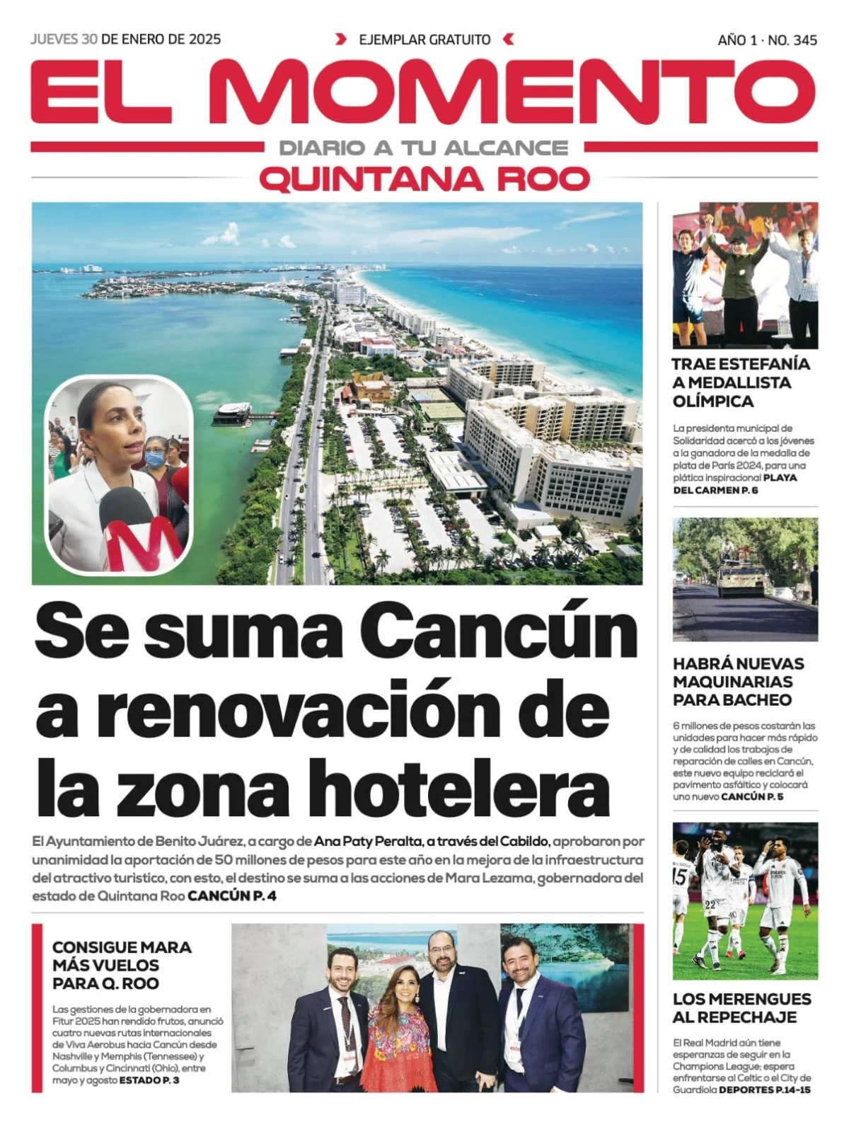 Portada de El Momento Quintana Roo