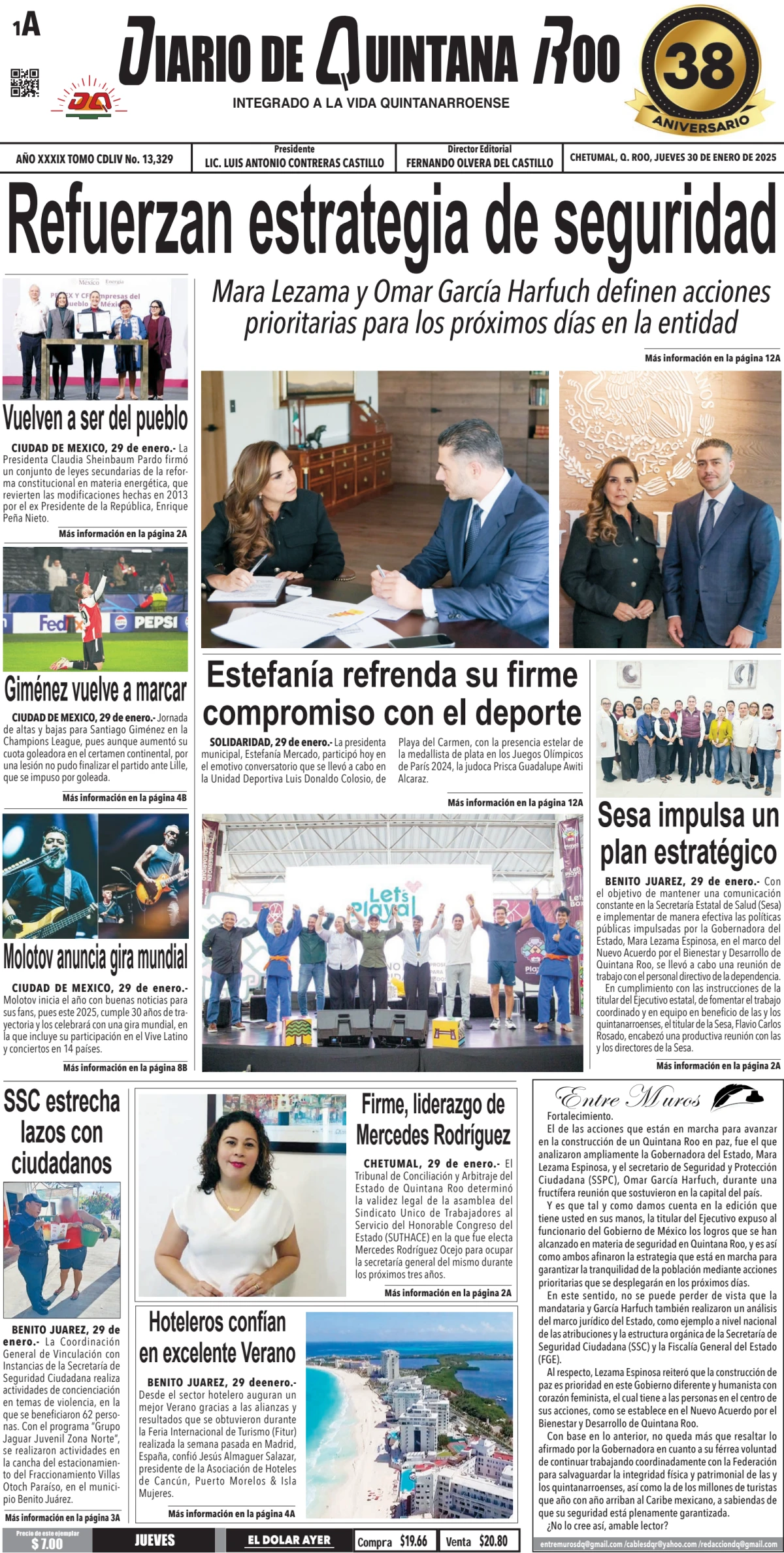 Portada de Diario de Quintana Roo (portada)