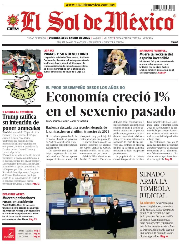 Portada de El Sol de México