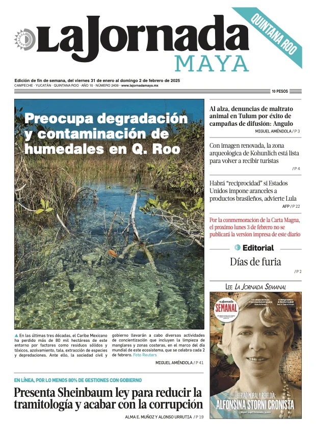 Portada de La Jornada Maya Quintana Roo