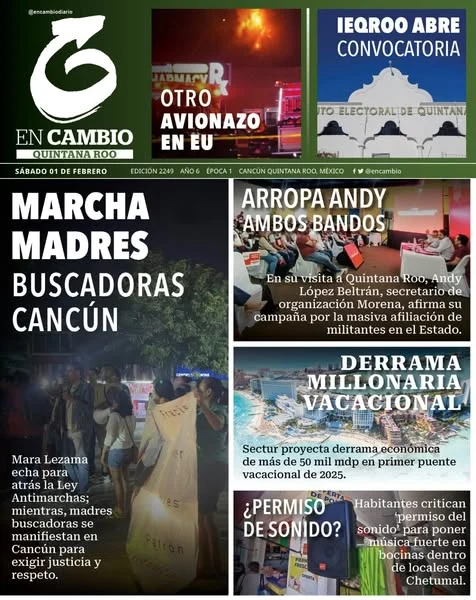 Portada de En Cambio - Quintana Roo (portada) del sábado, 1 de febrero de 2025