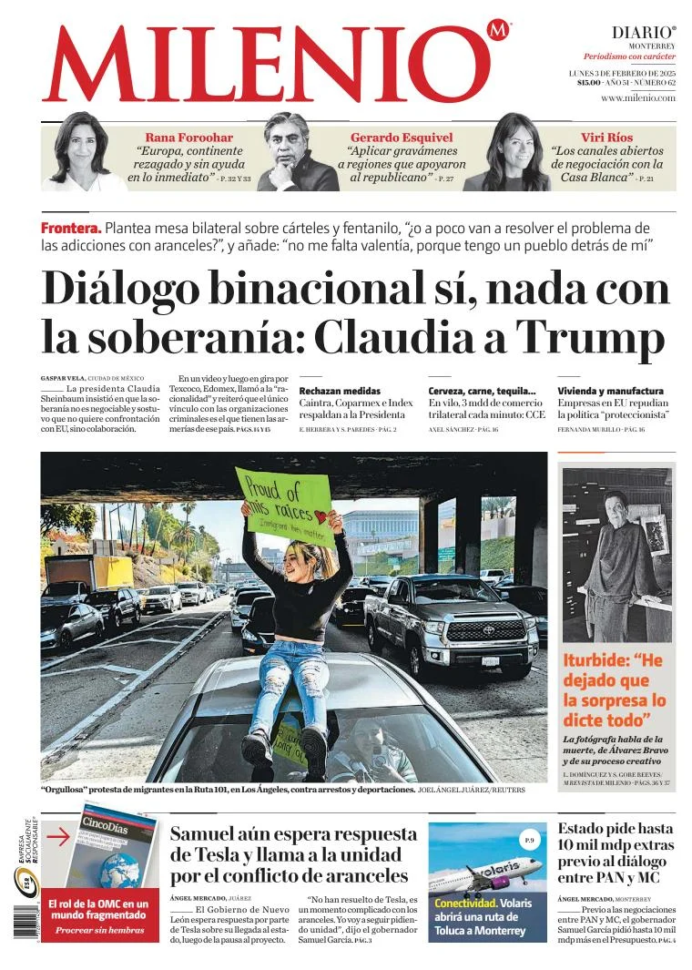 Portada de Milenio Monterrey del 2025-02-03