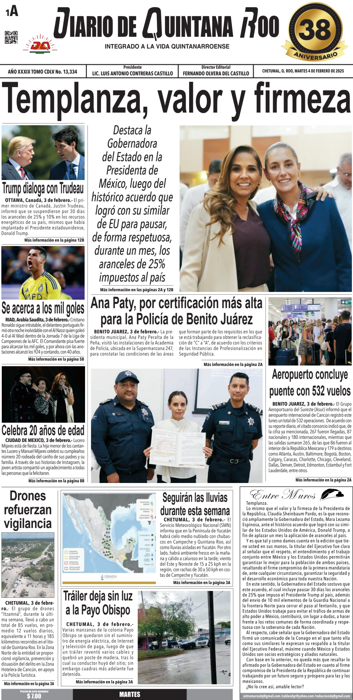 Portada de Diario de Quintana Roo (portada)