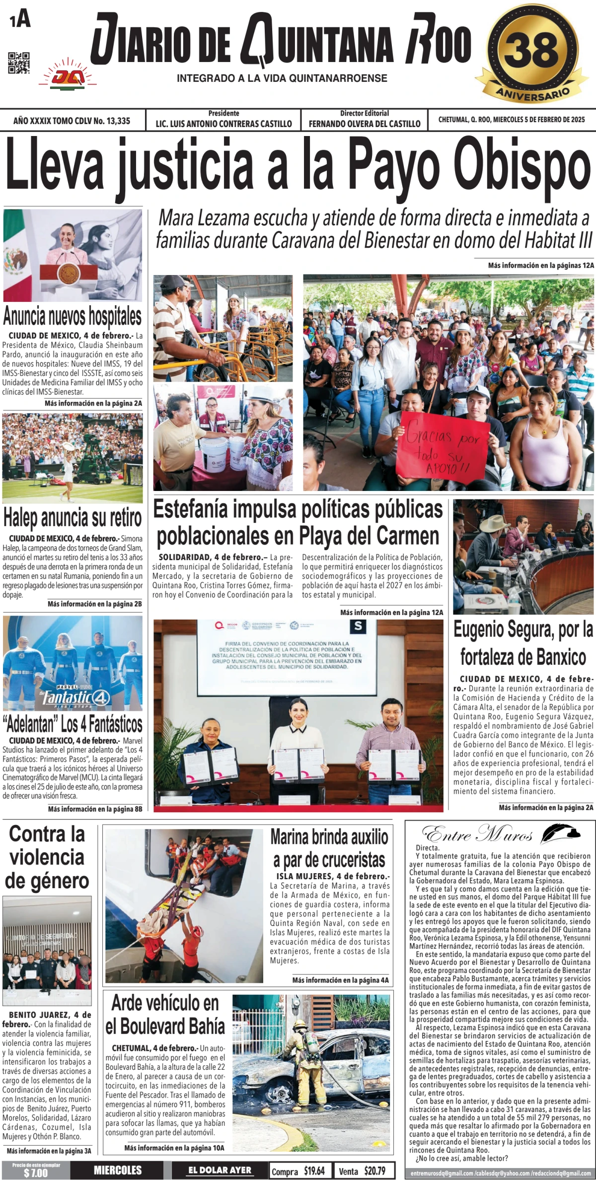 Portada de Diario de Quintana Roo (portada)