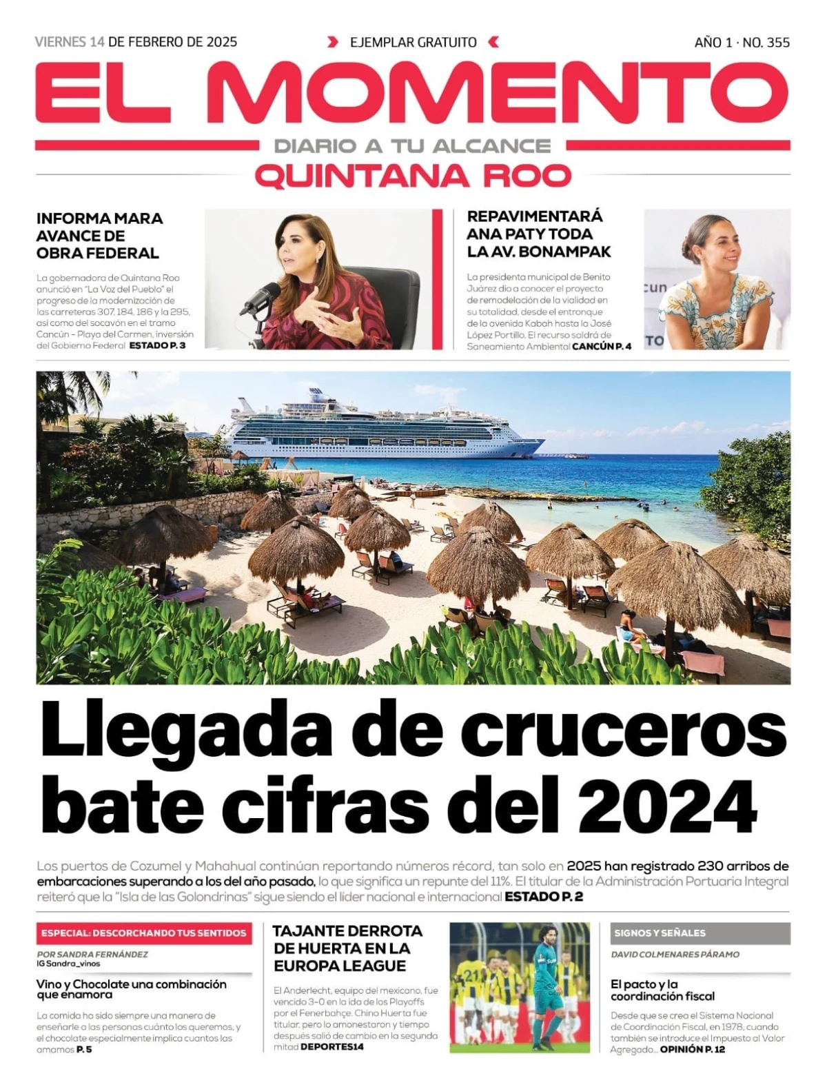 Portada de El Momento Quintana Roo