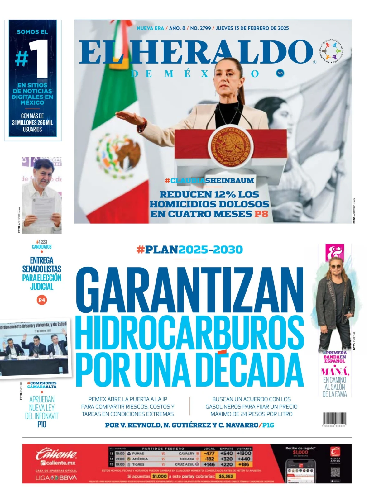 Portada de El Heraldo de Mexico