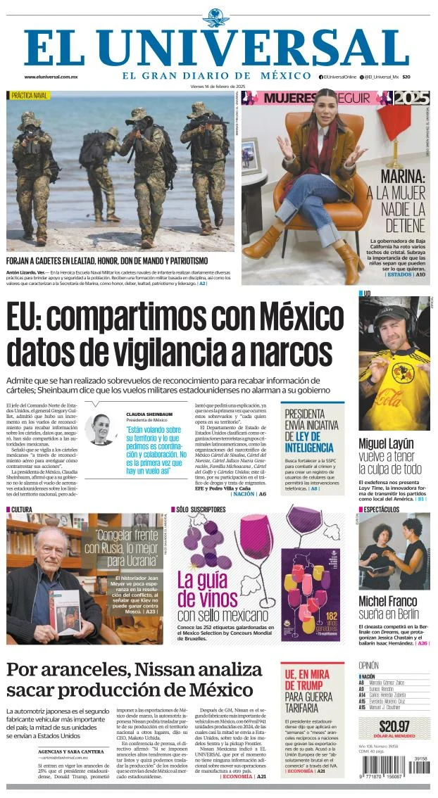 Portada de El Universal