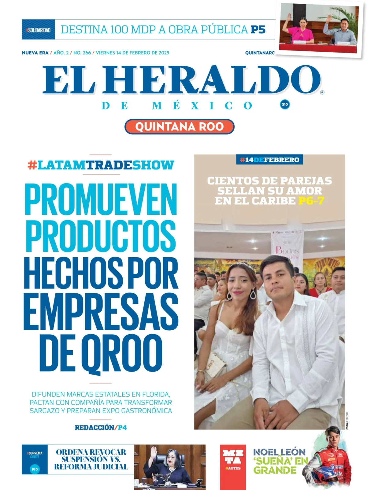 Portada de El Heraldo de Mexico - Quintana Roo