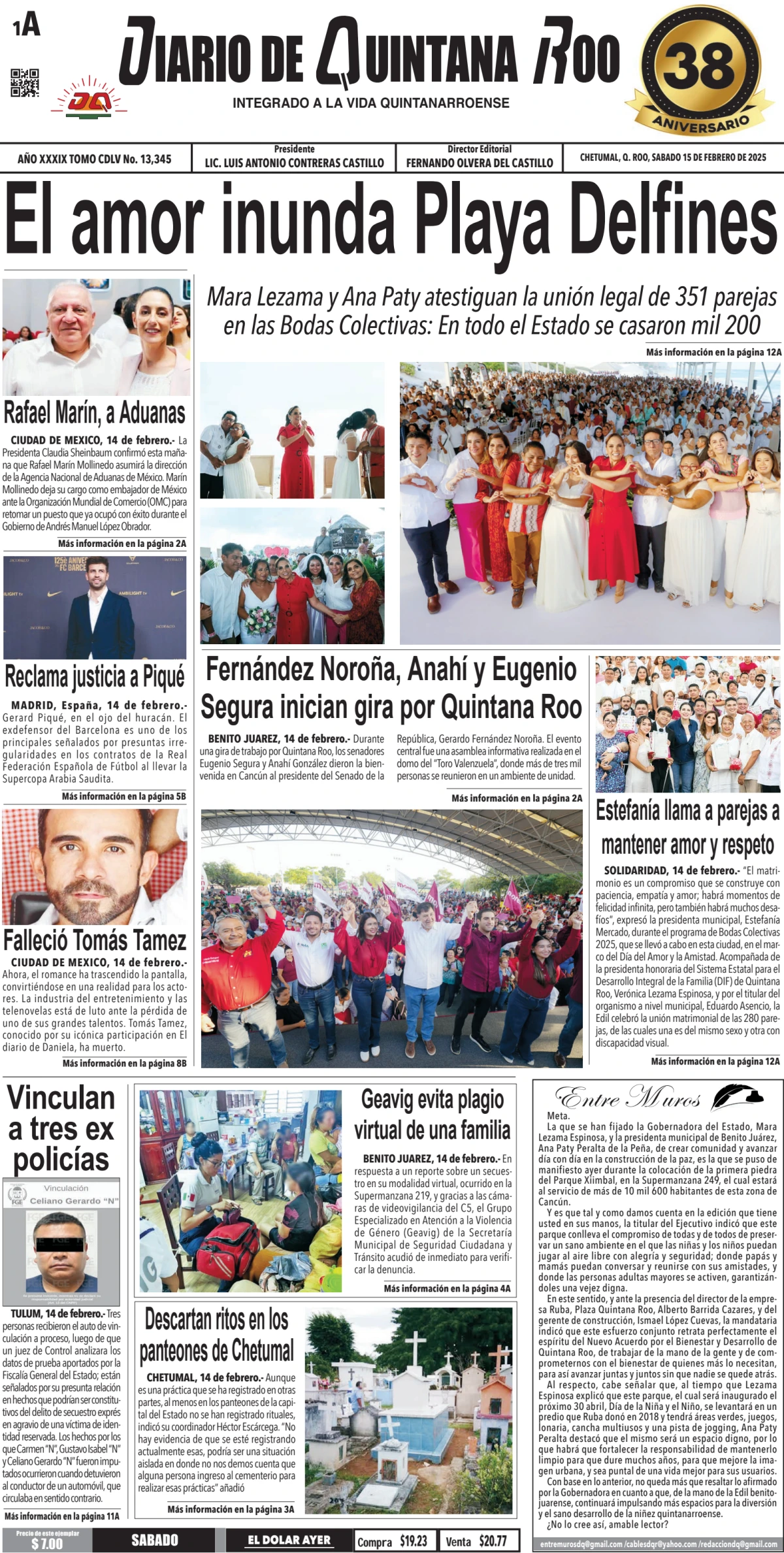 Portada de Diario de Quintana Roo (portada)