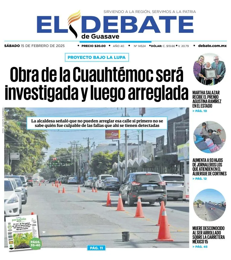 Portada de El Debate de Guasave