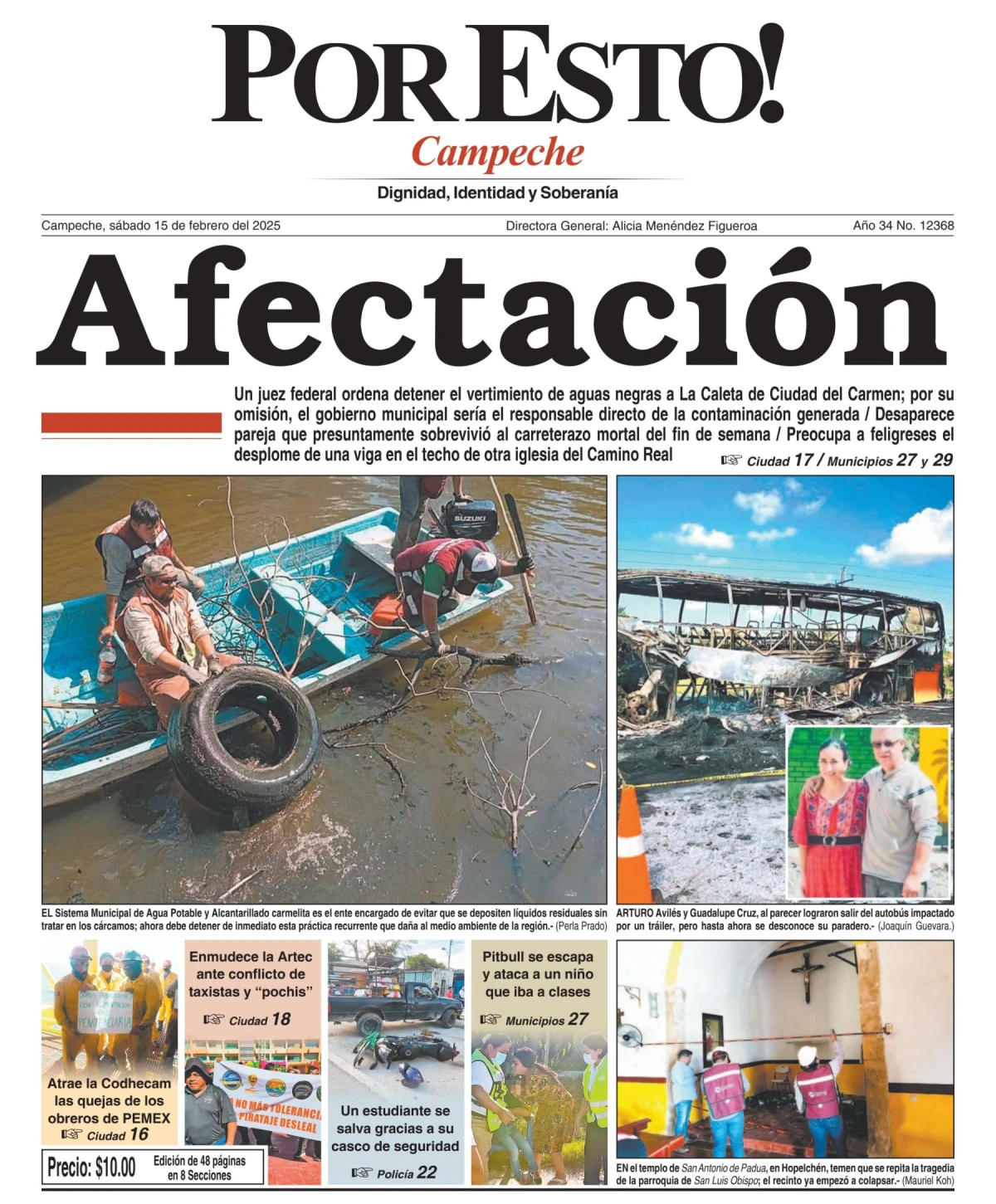 Portada de Por Esto (campeche) del sábado, 15 de febrero de 2025