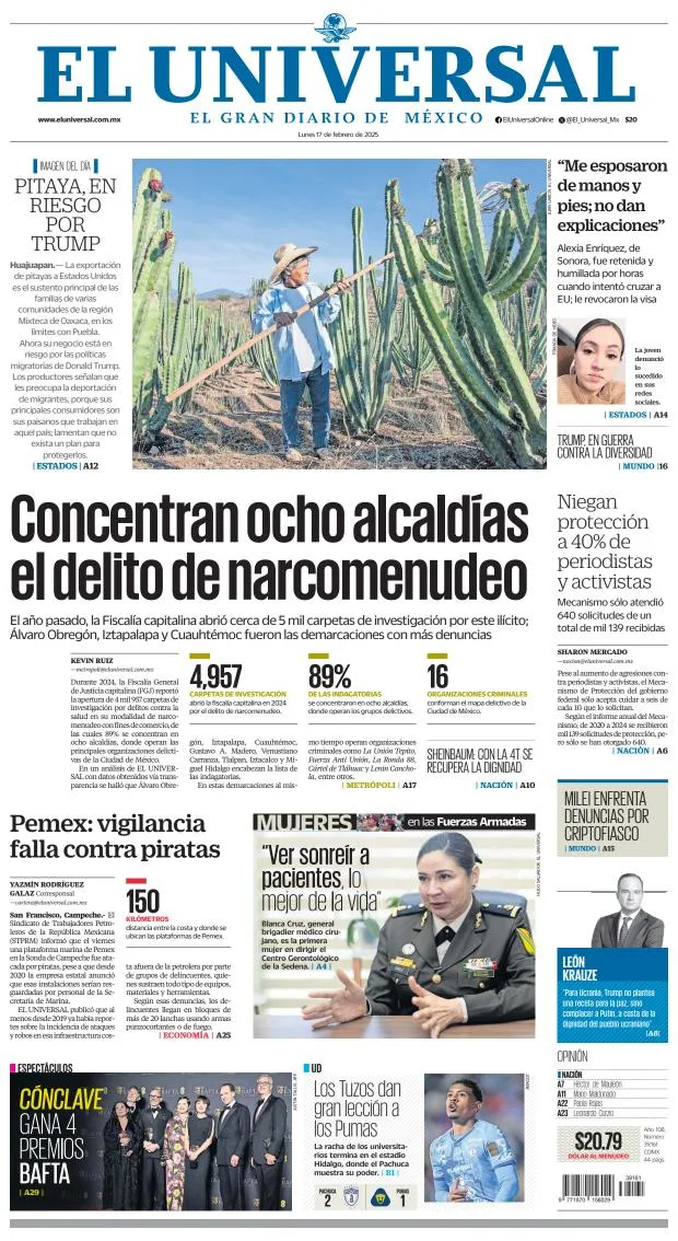 Portada de El Universal