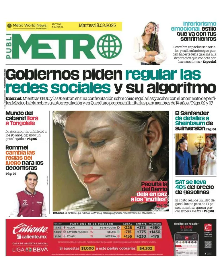 Portada de Publimetro Guadalajara del martes, 18 de febrero de 2025