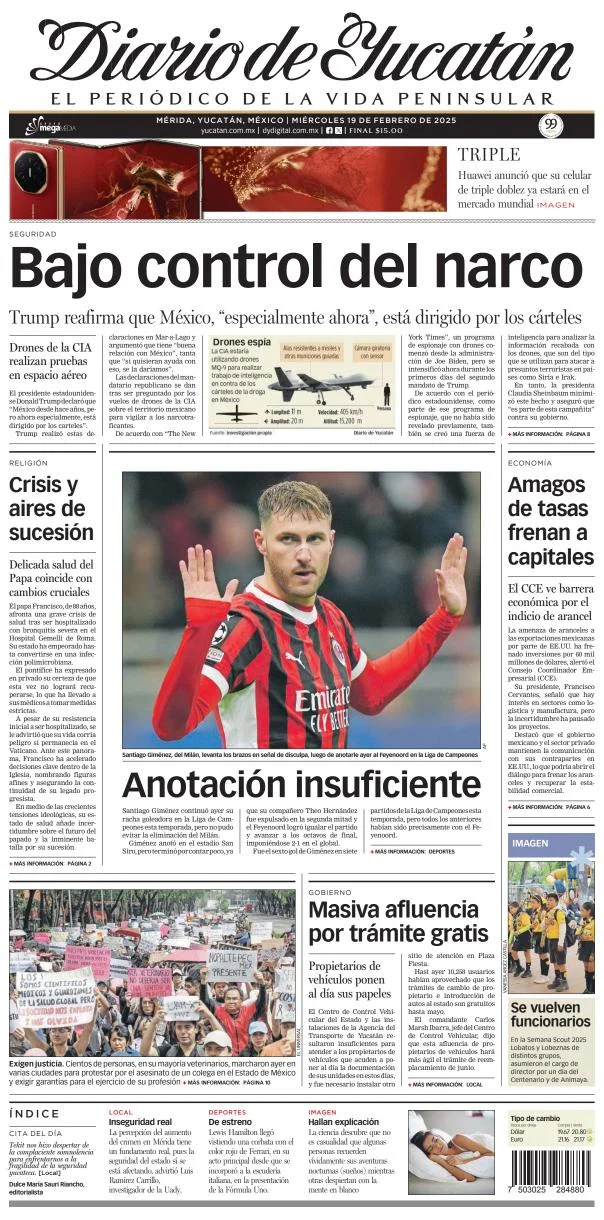Portada de Diario de Yucatán
