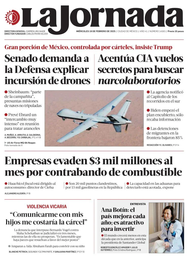 Portada de La Jornada