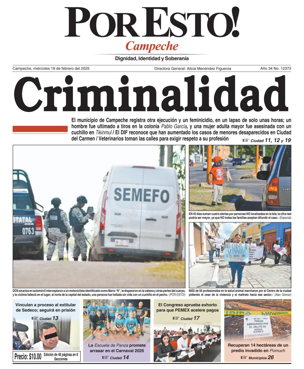 Portada de Por Esto (campeche) del miércoles, 19 de febrero de 2025