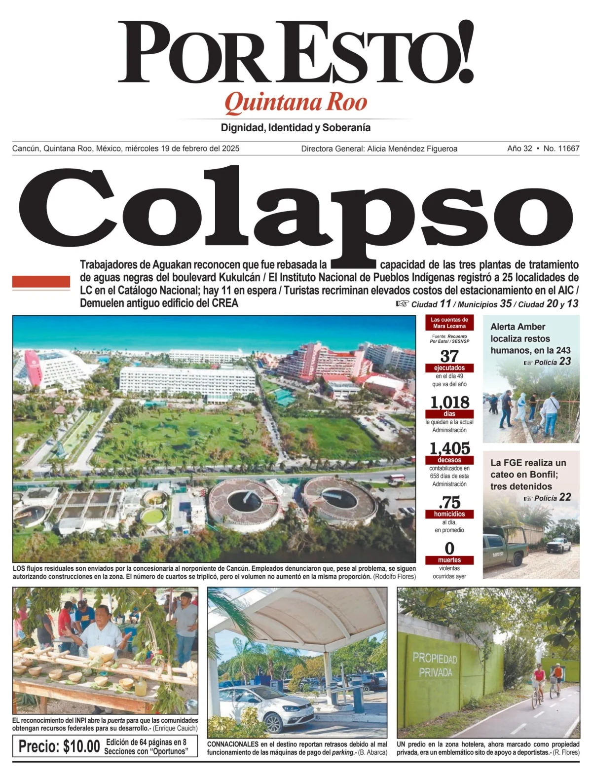 Portada de Por Esto (quintana Roo Cancun) del miércoles, 19 de febrero de 2025
