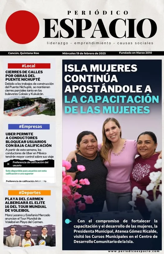 Portada de Periodico Espacio (contraportada) del 2025-02-19