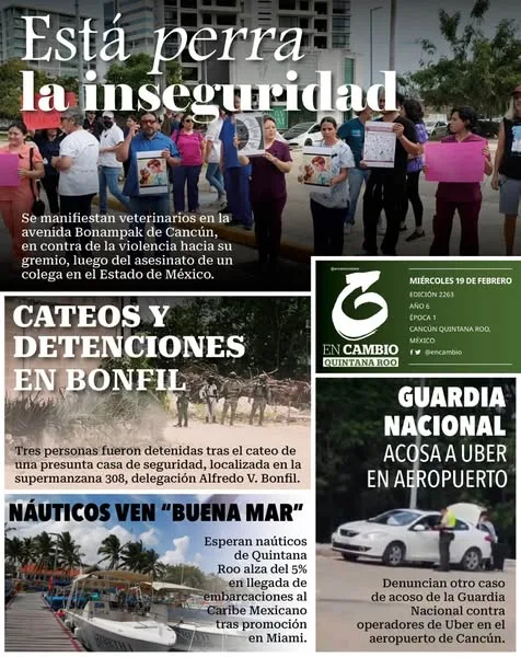 Portada de En Cambio - Quintana Roo (contraportada) del miércoles, 19 de febrero de 2025