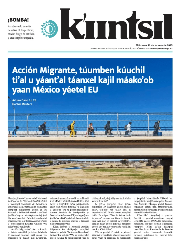 Portada de La Jornada - Kiintsil del miércoles, 19 de febrero de 2025