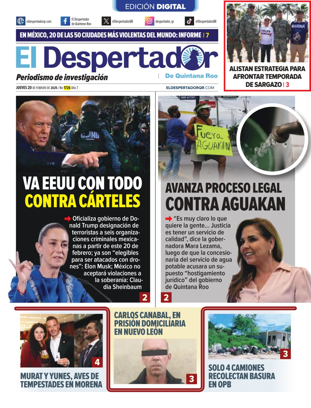 Portada de El Despertador de Quinatana Roo