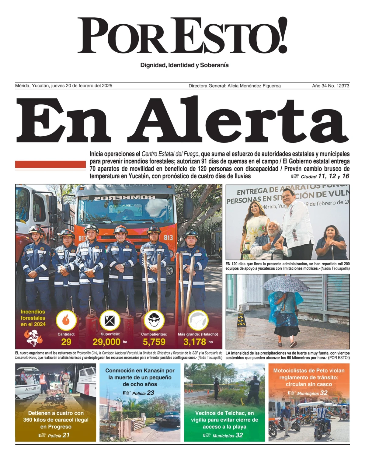 Portada de Por Esto (merida, Yucatan) del jueves, 20 de febrero de 2025