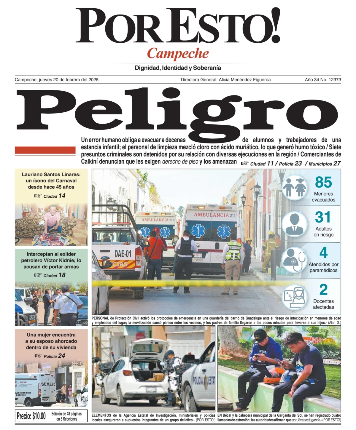 Portada de Por Esto (campeche) del jueves, 20 de febrero de 2025