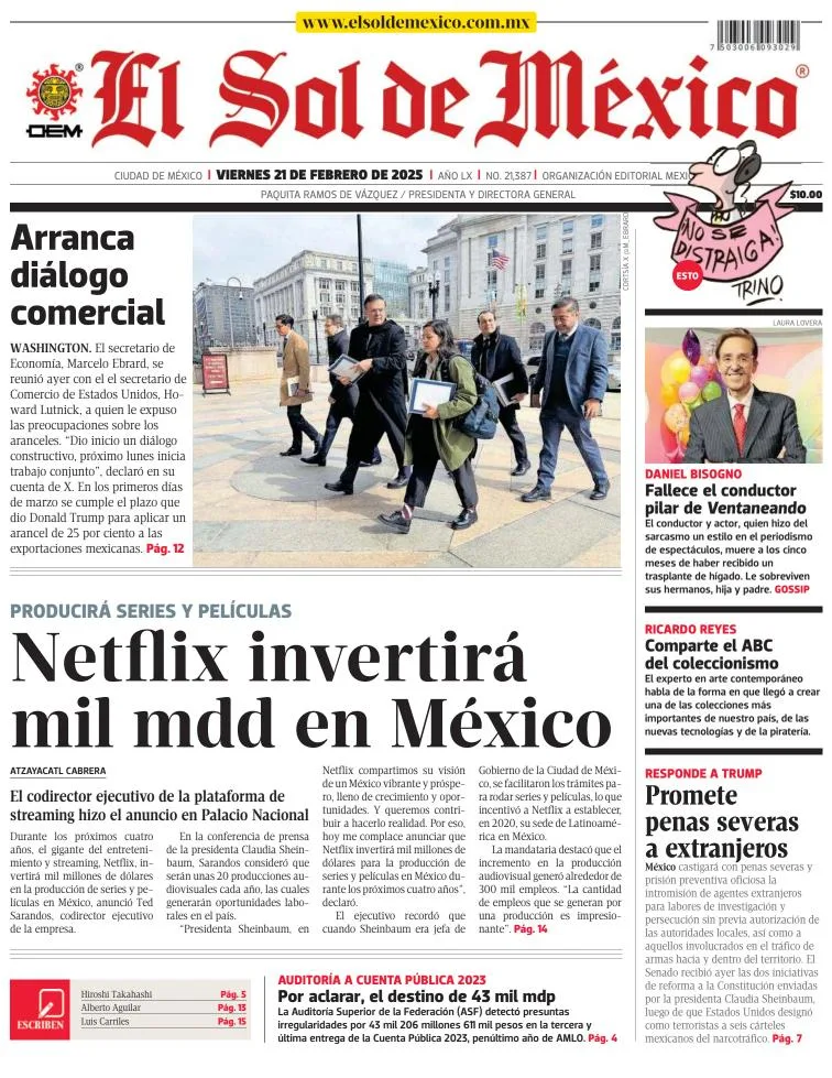 Portada de El Sol de México