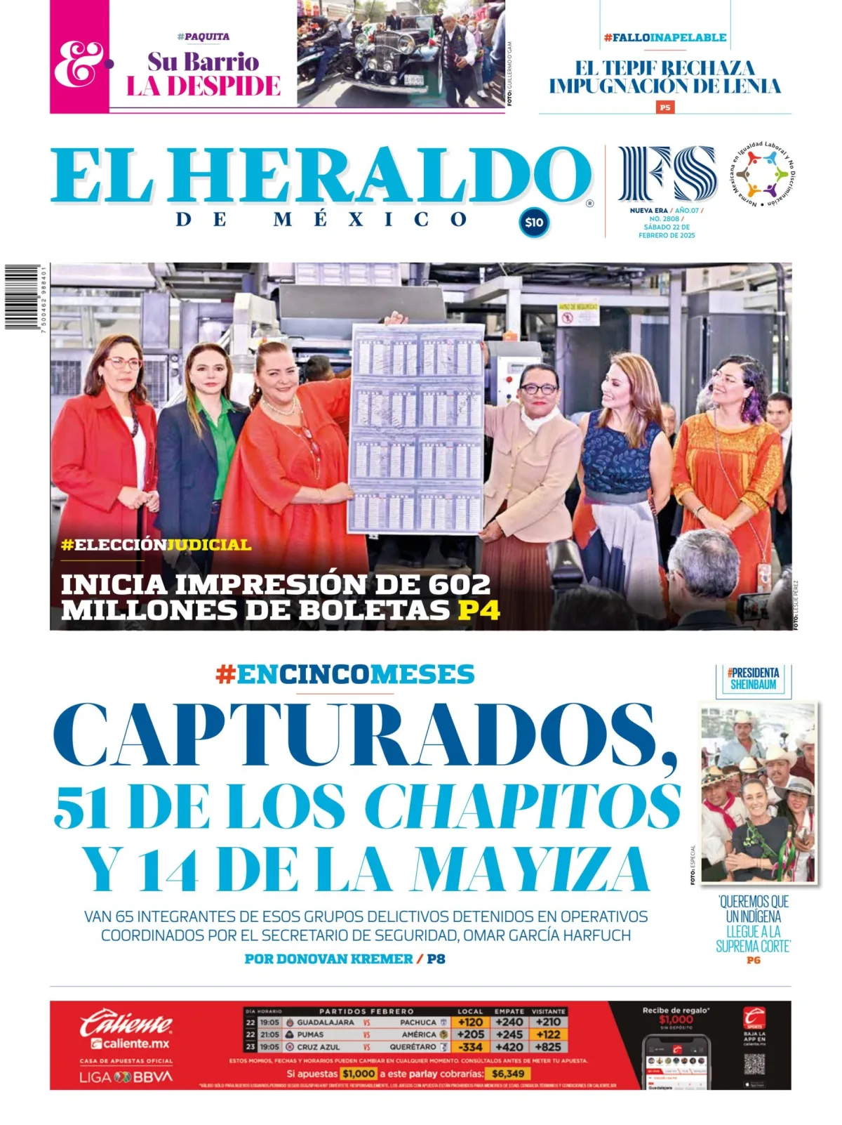 Portada de El Heraldo de Mexico