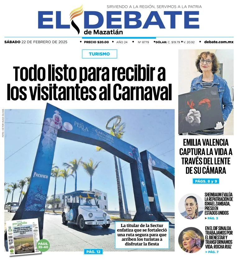 Portada de El Debate de Mazatlán