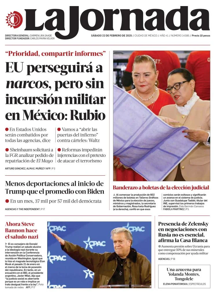 Portada de La Jornada