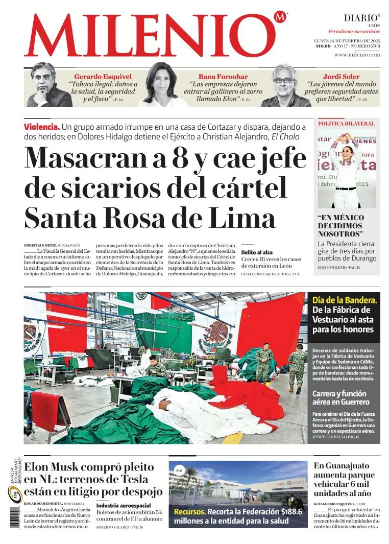 Portada de Milenio León del lunes, 24 de febrero de 2025