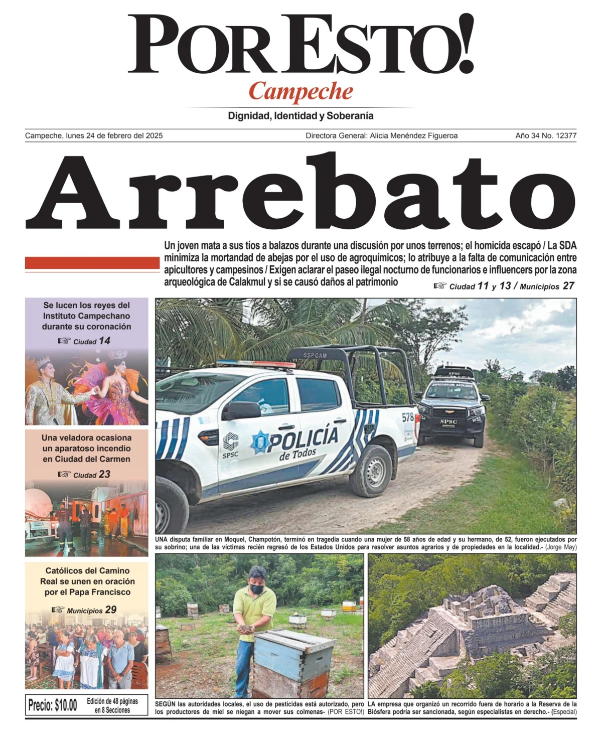 Portada de Por Esto (campeche) del lunes, 24 de febrero de 2025