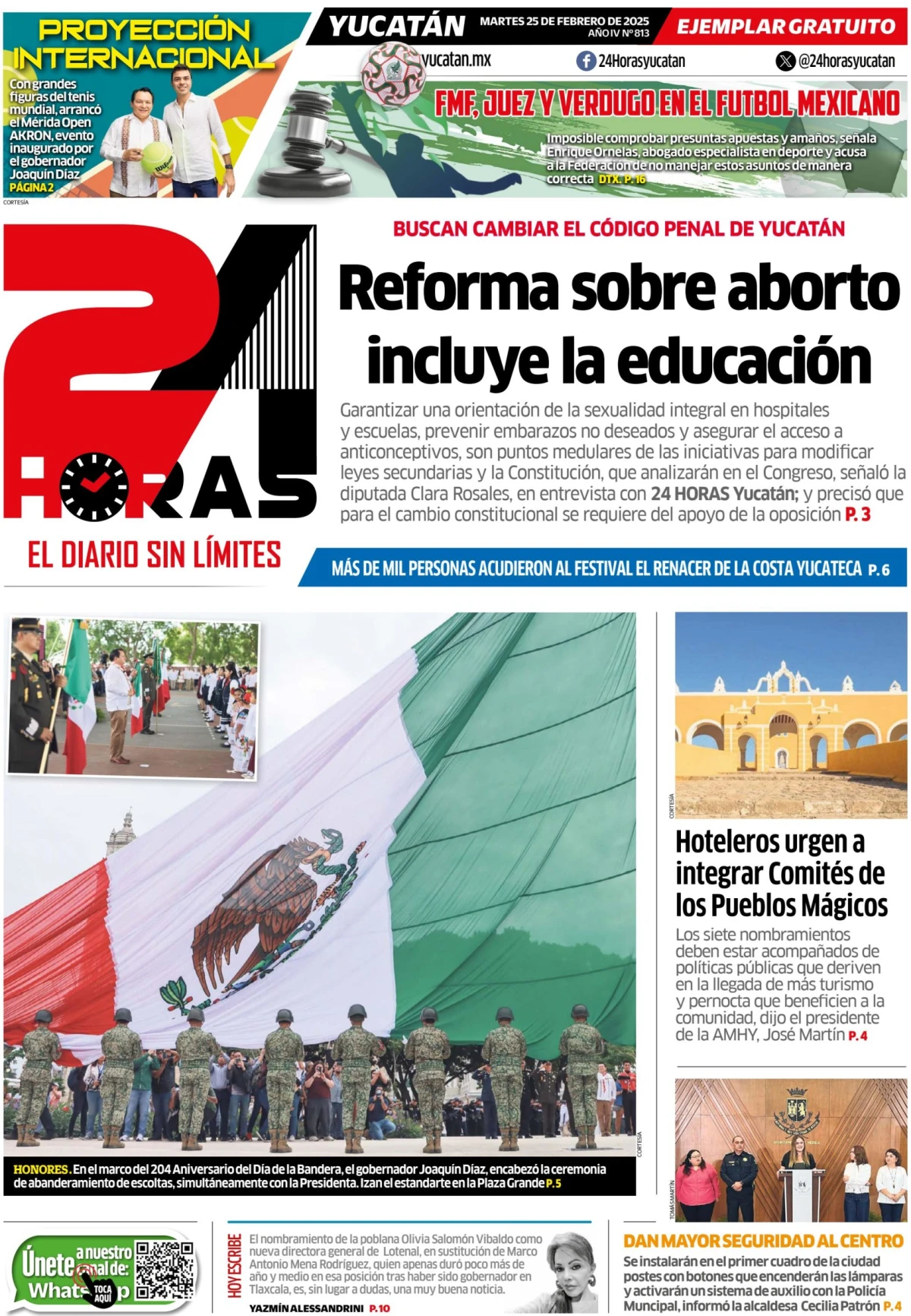 Portada de 24 Horas Yucatan del martes, 25 de febrero de 2025