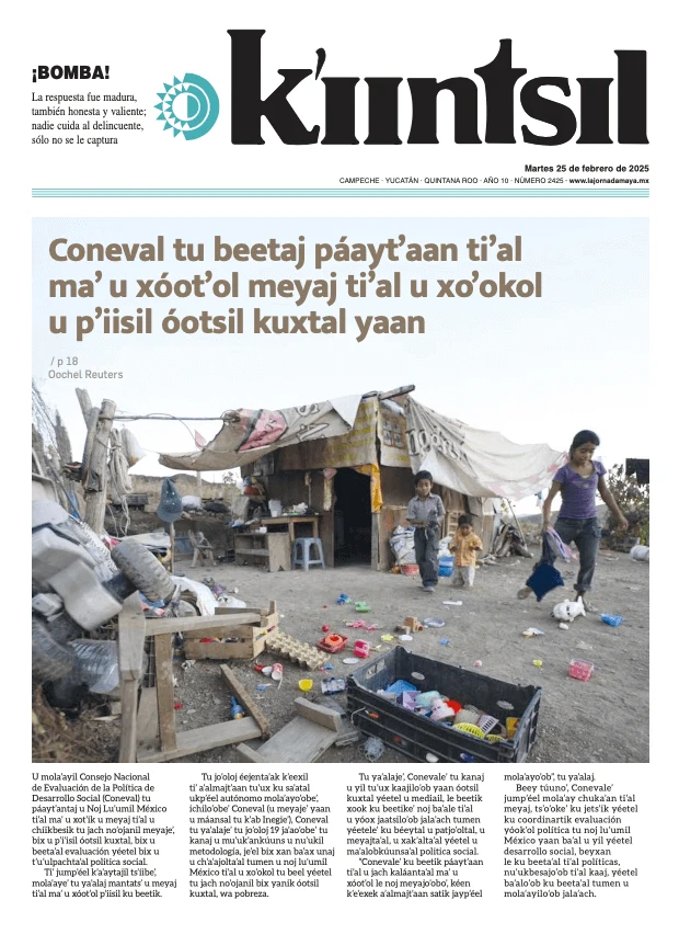 Portada de La Jornada - Kiintsil del martes, 25 de febrero de 2025