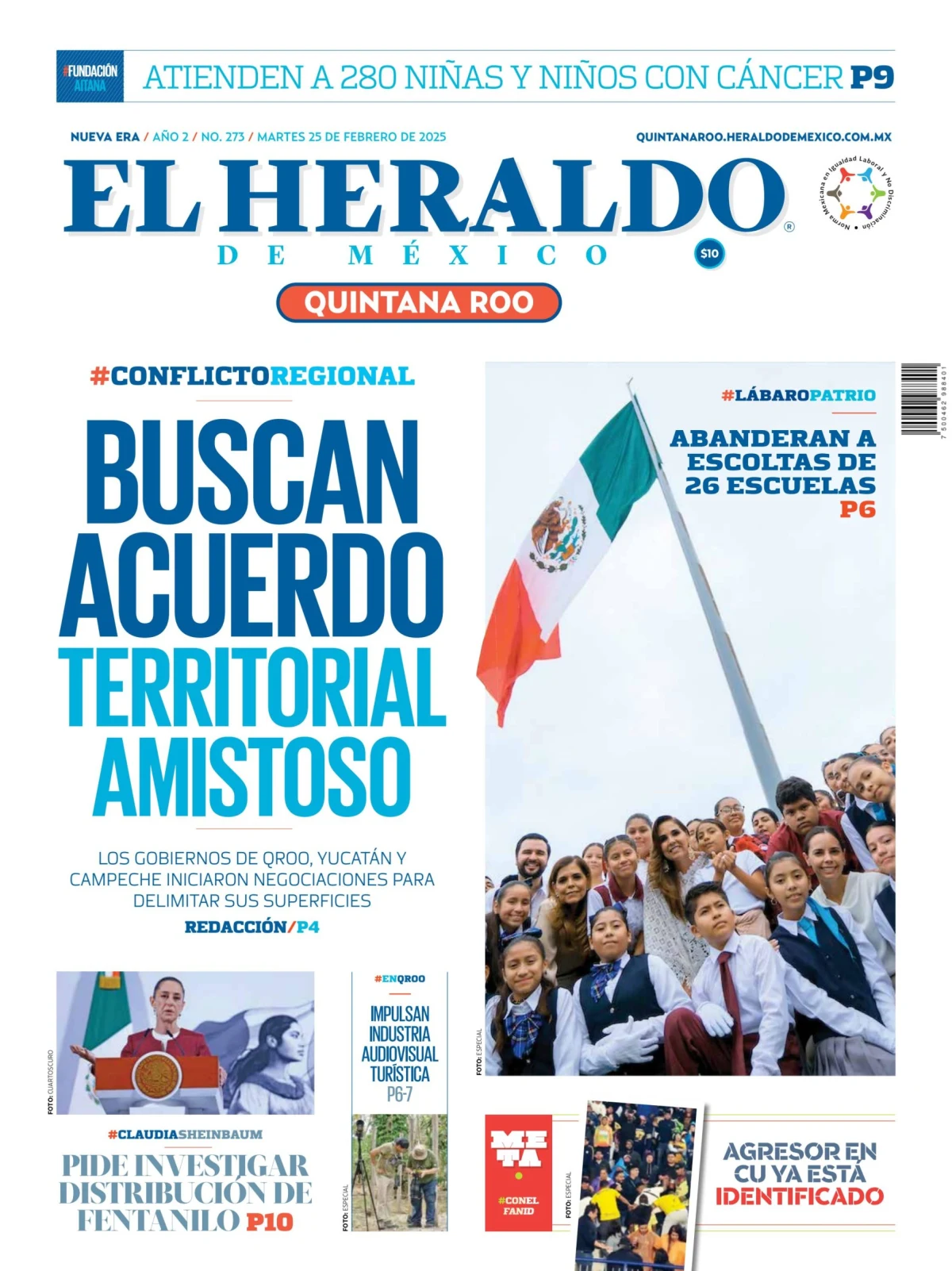 Portada de El Heraldo de Mexico - Quintana Roo del martes, 25 de febrero de 2025