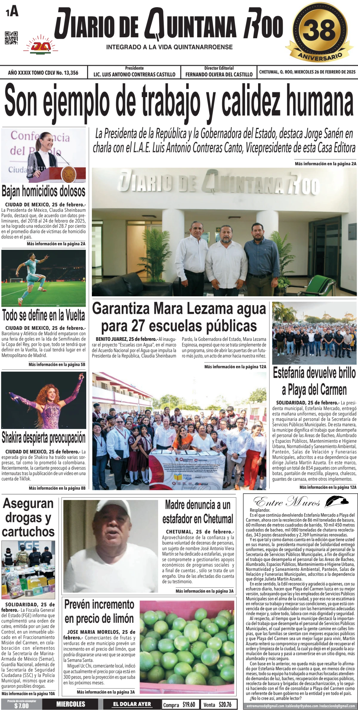Portada de Diario de Quintana Roo (portada)