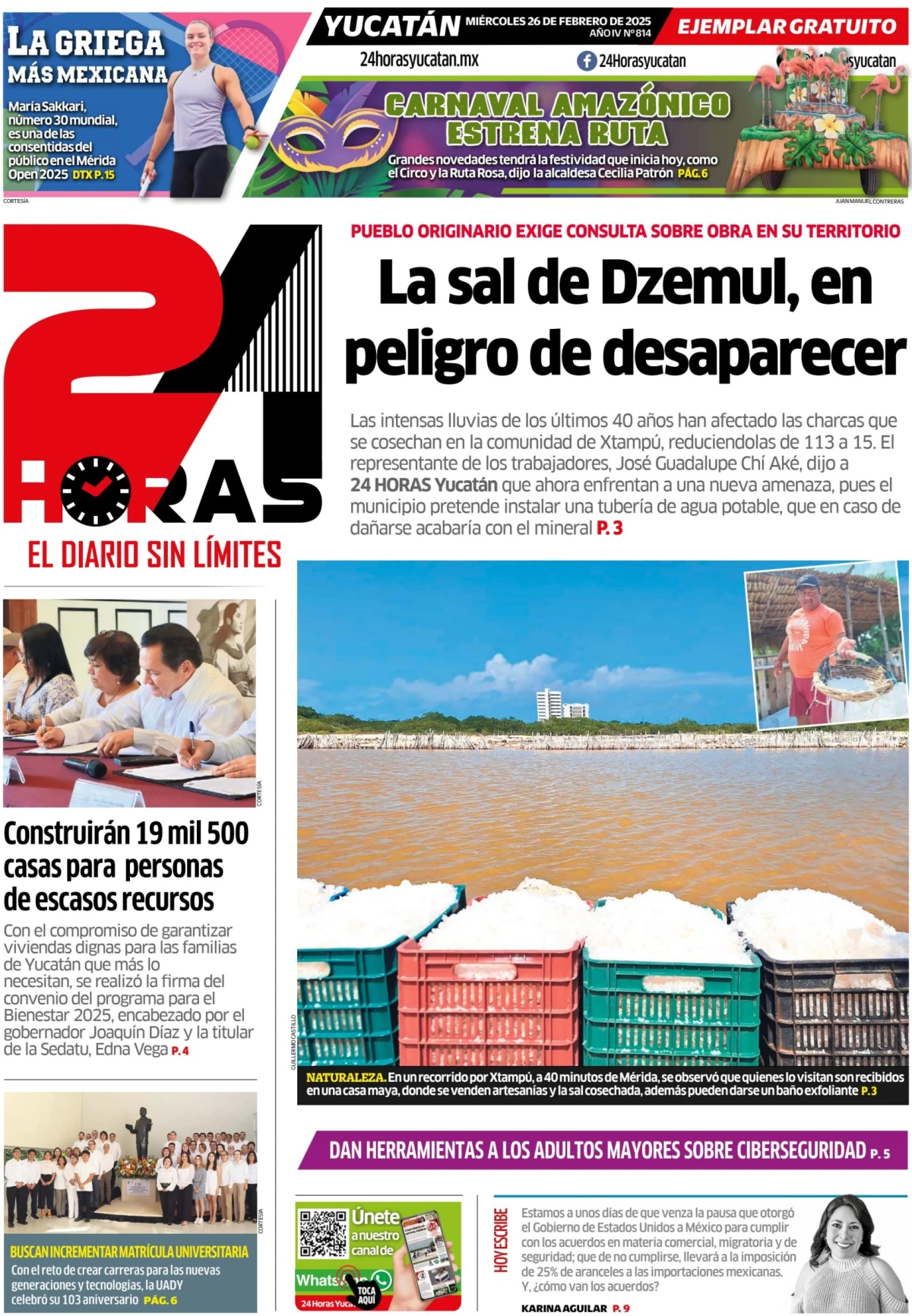 Portada de 24 Horas Yucatan