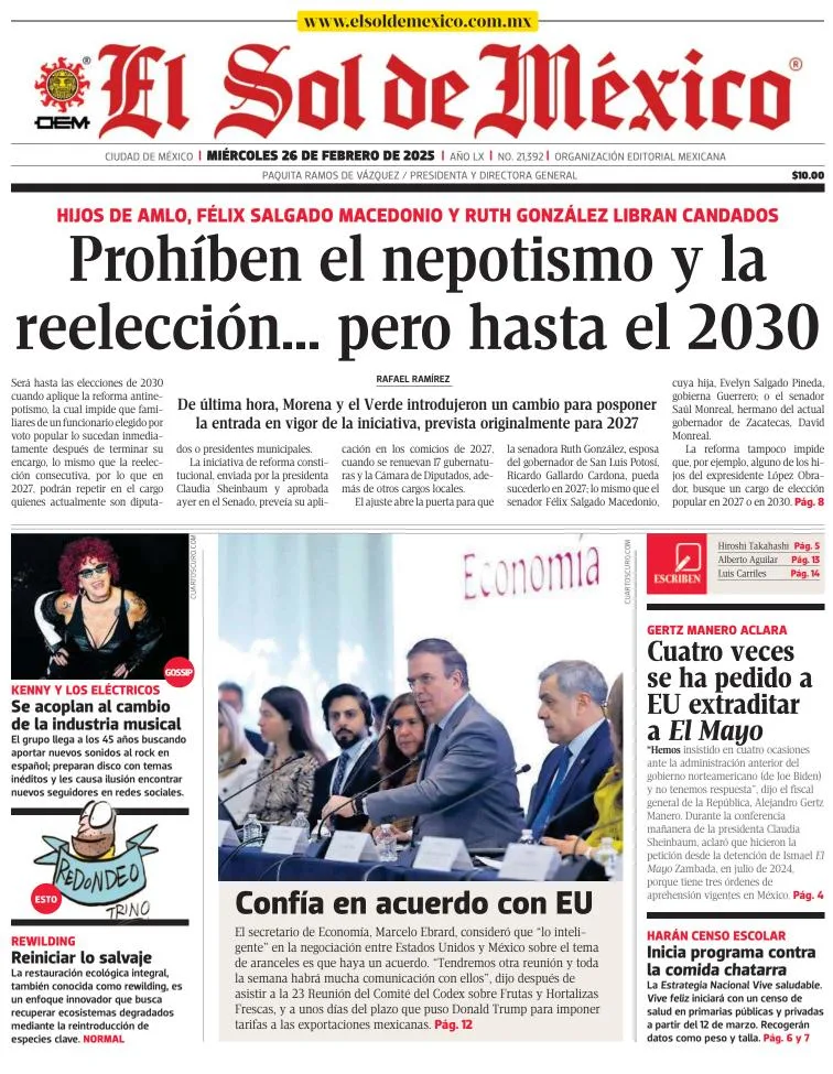 Portada de El Sol de México