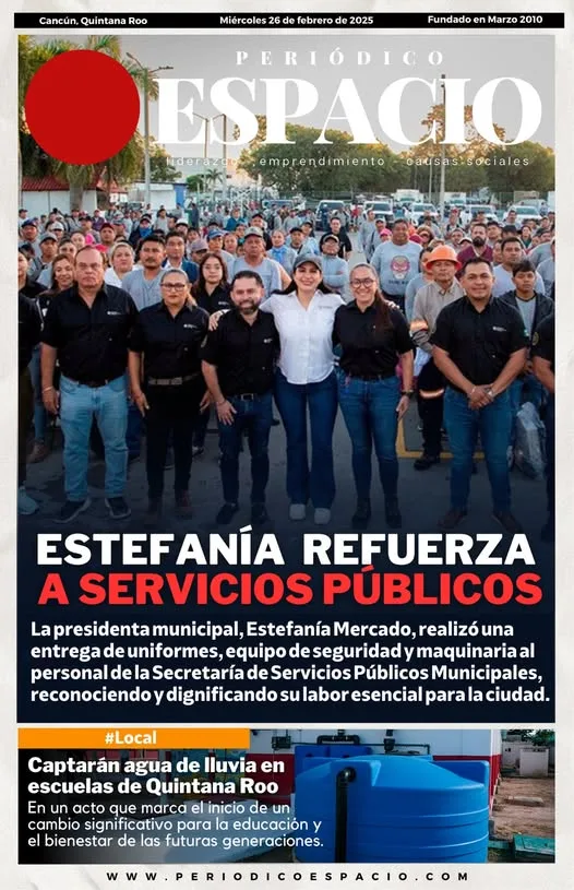 Portada de Periodico Espacio (contraportada) del 2025-02-26