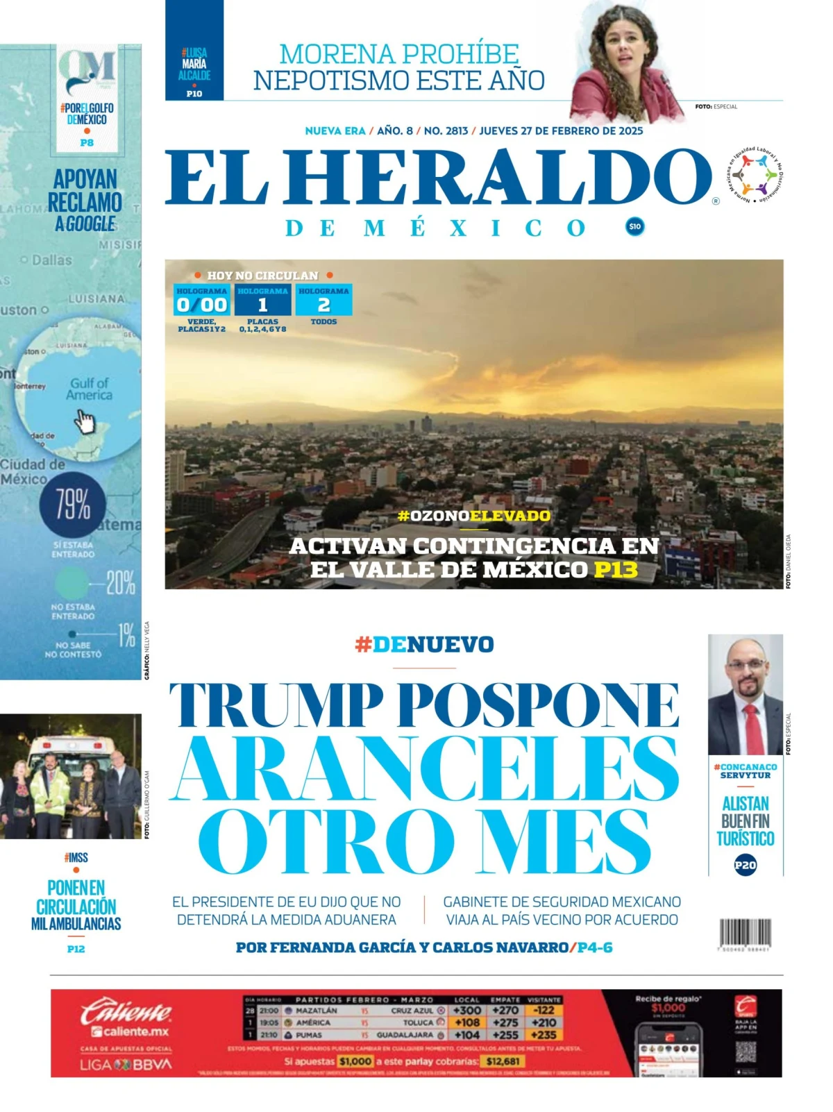 Portada de El Heraldo de Mexico