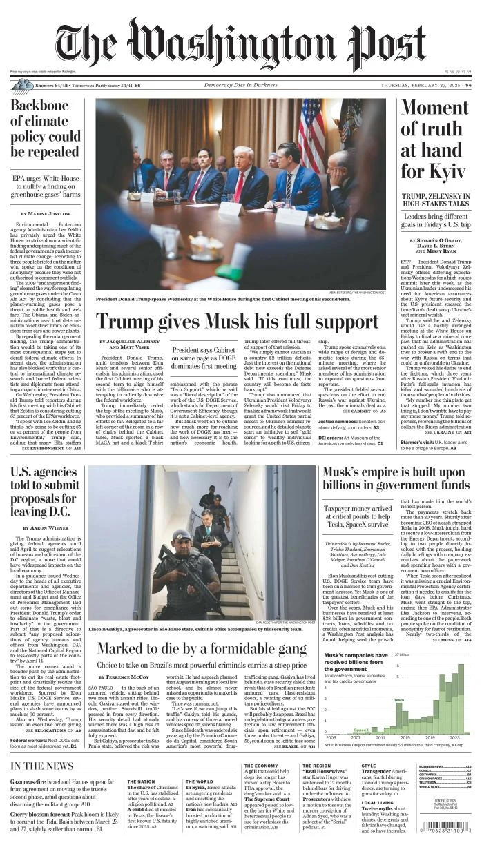 Portada de The Washington Post