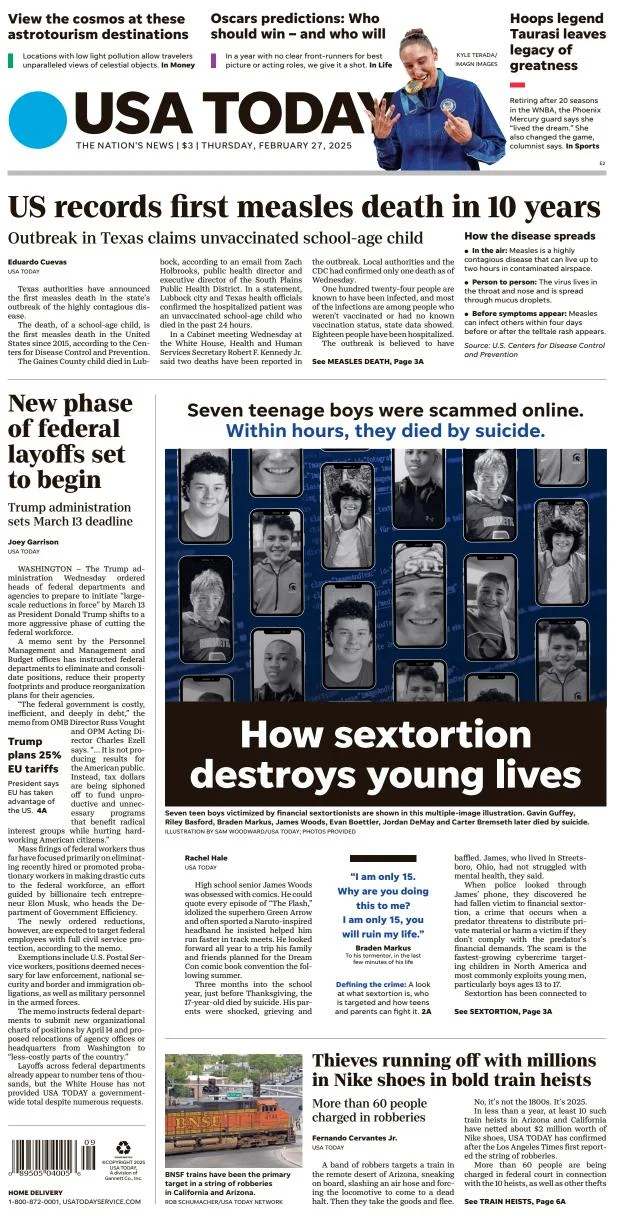 Portada de USA TODAY
