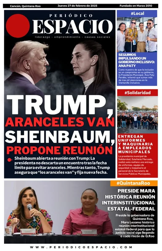 Portada de Periodico Espacio (portada) del 2025-02-27
