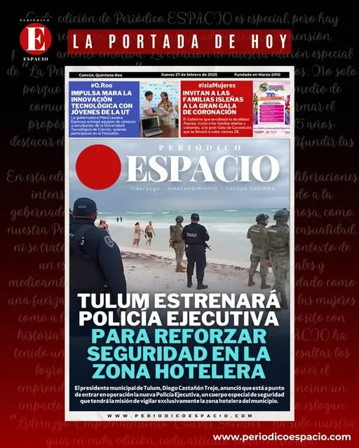 Portada de Periodico Espacio (contraportada) del 2025-02-27