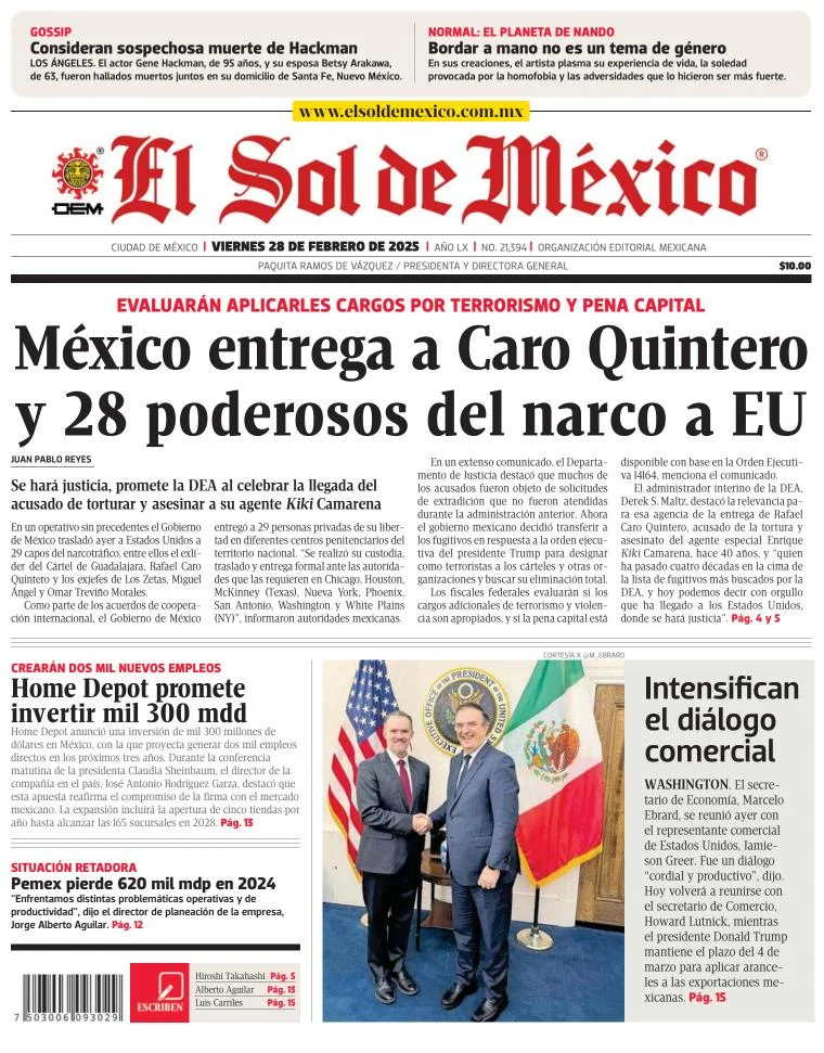 Portada de El Sol de México